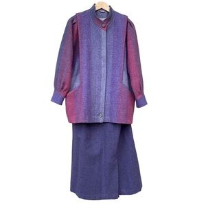 Avoca Mill Collection Vintage Skirt Suit Set Medium Irish‎ 100% Pure Wool…